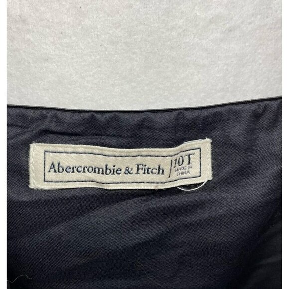 Abercrombie & Fitch Sheath Mini Dress Sz 10T Black Scoop Neck Strap Ties Linen - Picture 10 of 11
